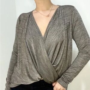 Jane & Delancey Metallic Draped Top